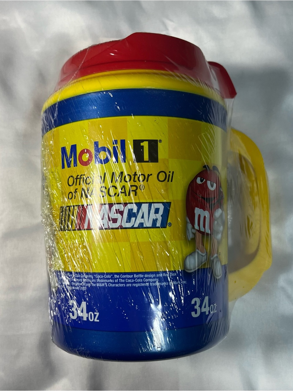 Mobil 1 NASCAR M&M’s Coca-Cola 34oz Insulated Refillable Cup NEW Sealed‎